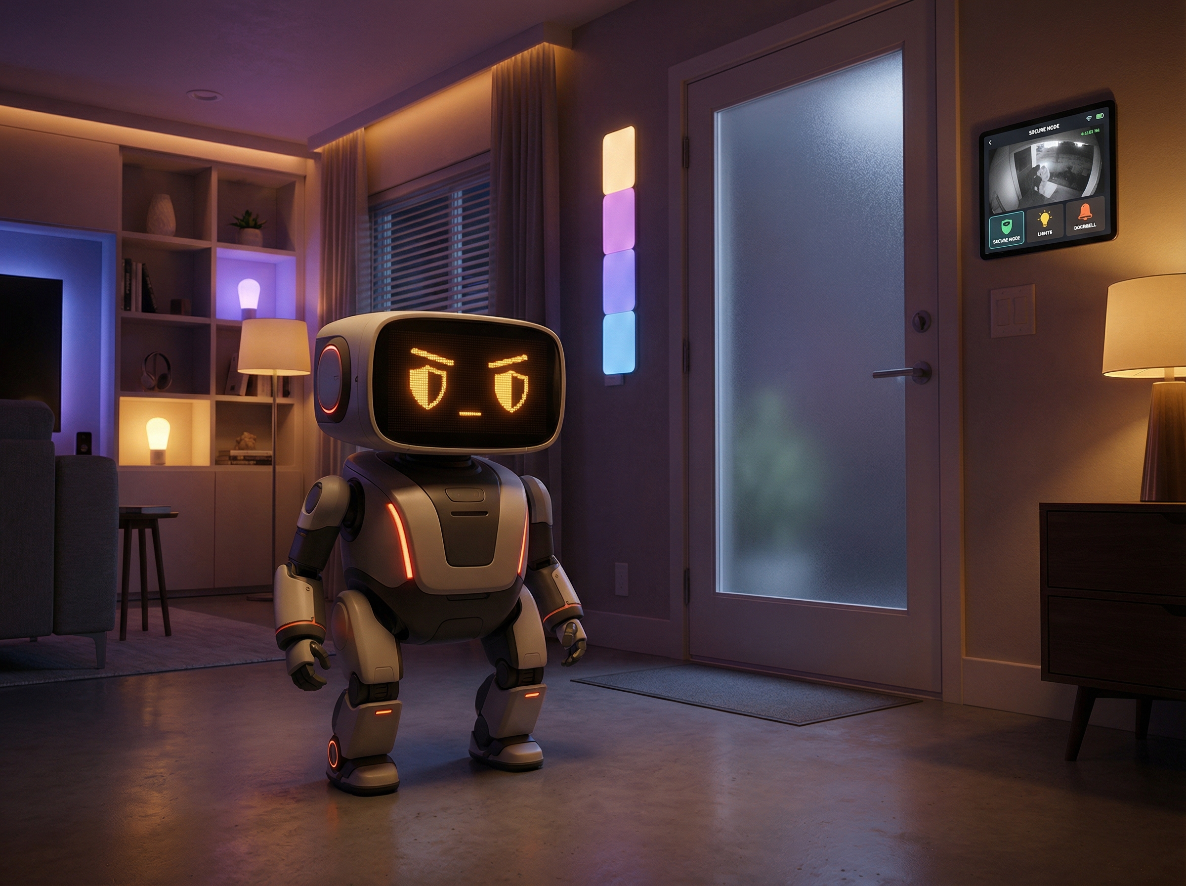 Rocket Fourth guarding the front door with smart home integration