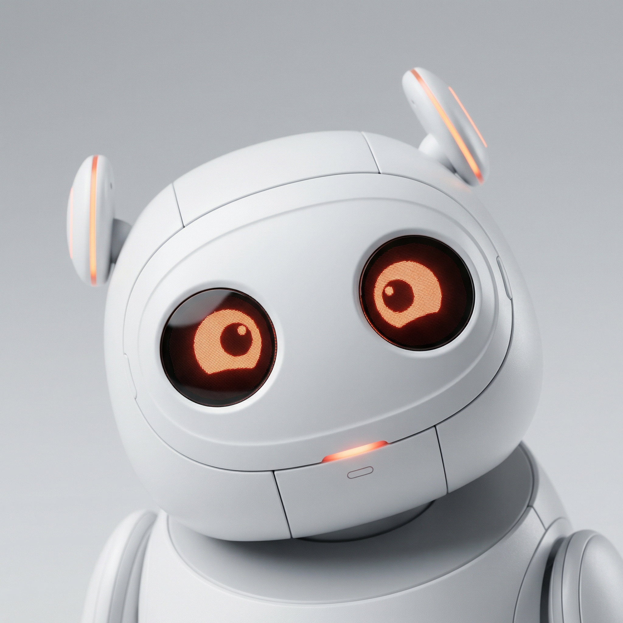 Close-up of Rocket Fourth's expressive OLED eyes